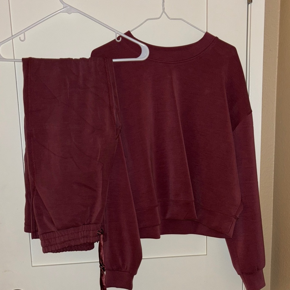 Comfy Burgundy Sweater Set